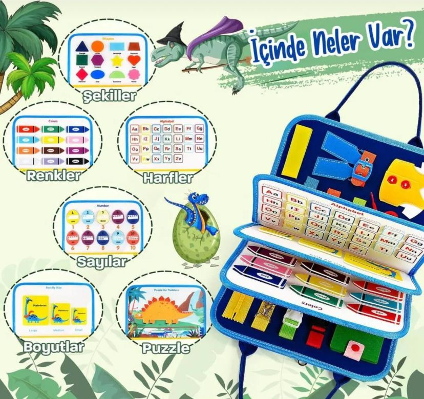 Toysy® Gelişim Kitabı | Busy Board | 8’i 1 Arada