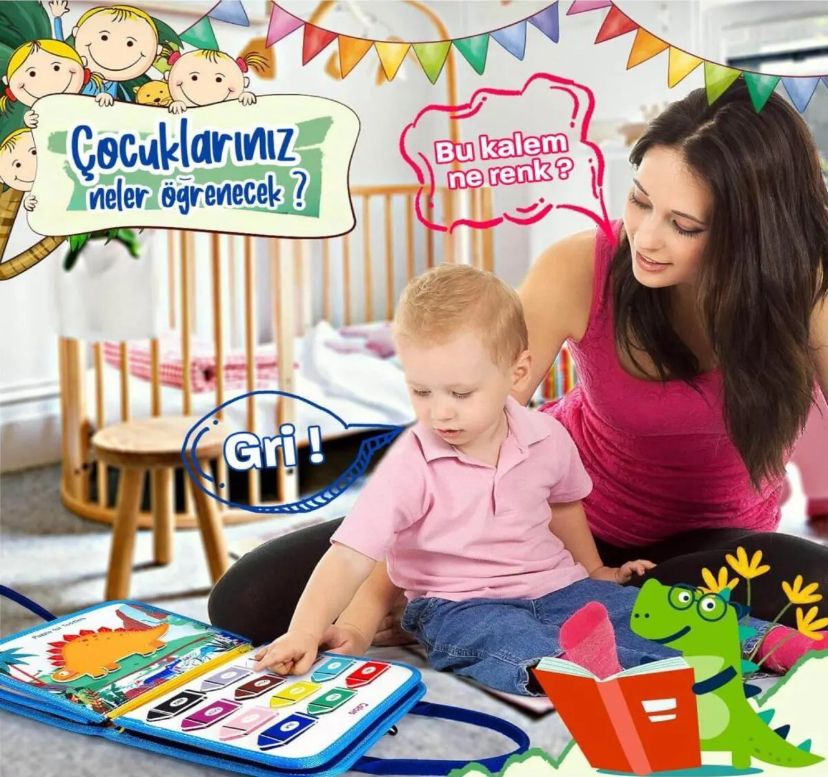 Toysy® Gelişim Kitabı | Busy Board | 8’i 1 Arada