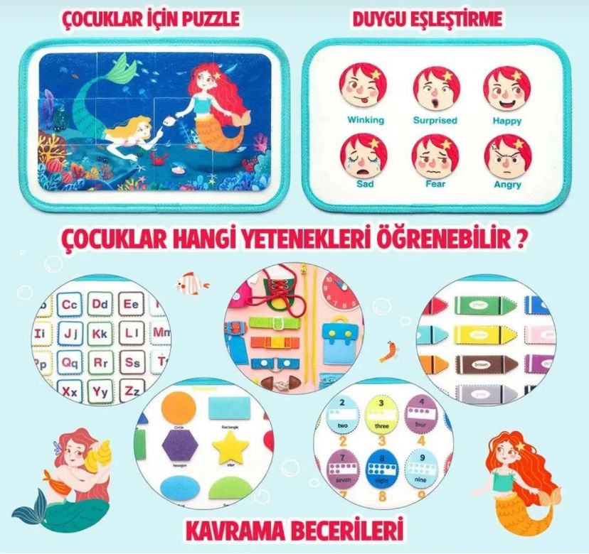 Toysy® Gelişim Kitabı | Busy Board | 8’i 1 Arada