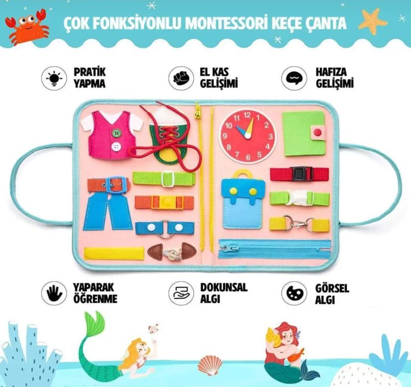 Toysy® Gelişim Kitabı | Busy Board | 8’i 1 Arada